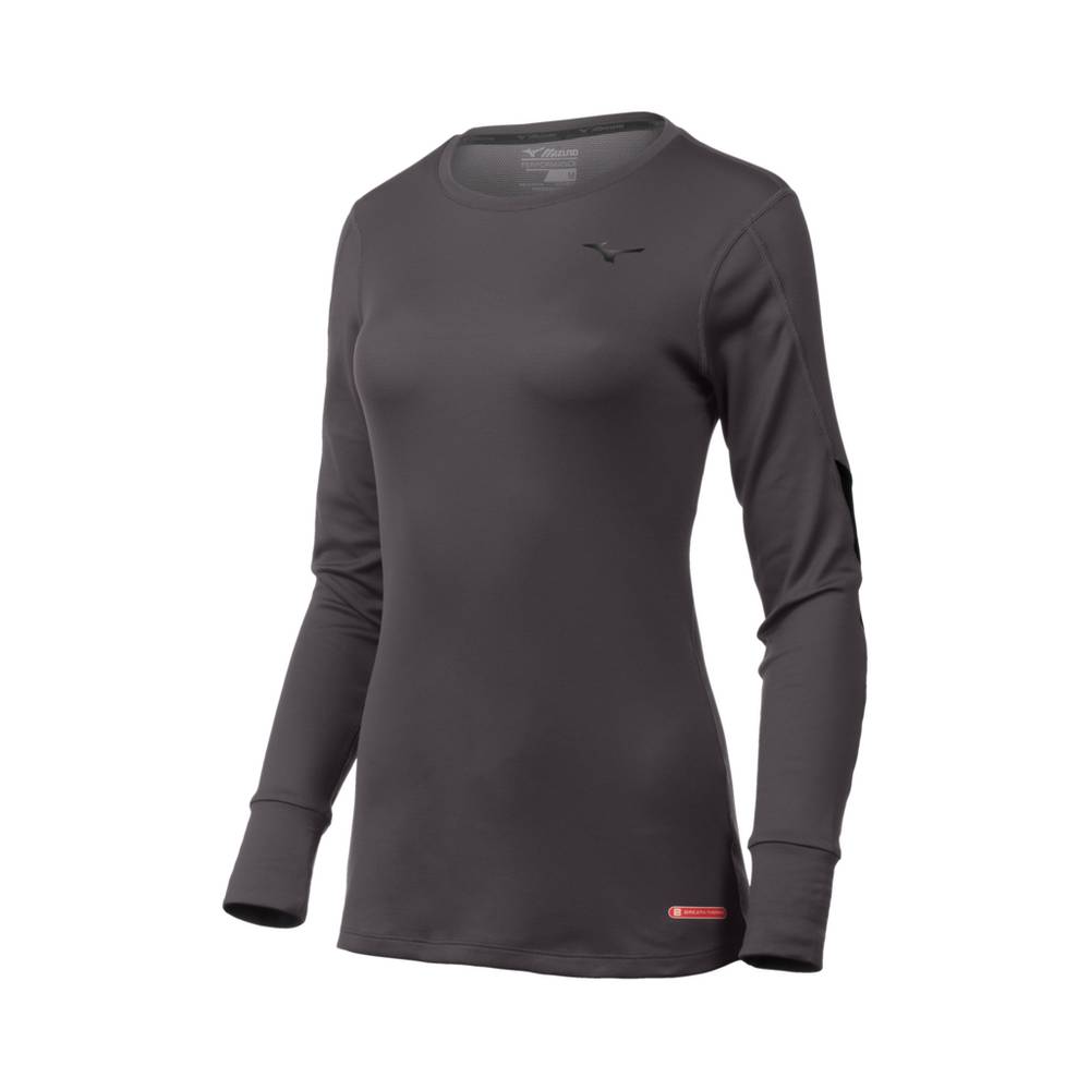 Womens Mizuno Breath Thermo® Long Sleeve Base Layer Grey Philippines (SZPFKV459)